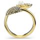 Anel Swarovski Idyllia Crystal Pearl Concha Branco Lacado a dourado 58