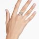 Anel Swarovski Idyllia Crystal Pearl Concha Branco Lacado a dourado 58