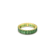 Anel Swarovski Matrix Lapidação Baguete Verde Lacado a Dourado