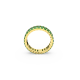 Anel Swarovski Matrix Lapidação Baguete Verde Lacado a Dourado