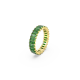 Anel Swarovski Matrix Lapidação Baguete Verde Lacado a Dourado