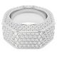 Anel Swarovski Dextera Modelo octagonal Pavé Branco Lacado a ródio 58