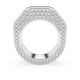 Anel Swarovski Dextera Modelo octagonal Pavé Branco Lacado a ródio 58