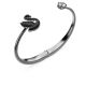 Bracelete Swarovski Swan Cisne Preto Lacada a ródio M