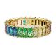 Anel Swarovski Matrix Lapidação Baguete Multicor Lacado a dourado 50