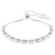 Pulseira Swarovski Matrix Crystal Pearl Lapidação redonda Branca Lacado a ródio