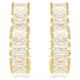 Brincos Swarovski argola Matrix Lapidação Baguete Coração Pequenas Brancos Lacado a dourado
