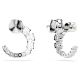 Brincos argola Swarovski Matrix Crystal Pearl Lapidação redonda Brancos Lacado a ródio