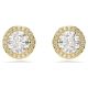 Brincos Swarovski stud Una Lapidação redonda Dourado Lacado a dourado