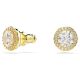 Brincos Swarovski stud Una Lapidação redonda Dourado Lacado a dourado