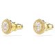 Brincos Swarovski stud Una Lapidação redonda Dourado Lacado a dourado