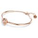 Bracelete Swarovski Dextera Lapidação redonda Branca Lacado a rosa dourado M