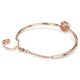 Bracelete Swarovski Dextera Lapidação redonda Branca Lacado a rosa dourado M