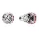 Brincos Swarovski stud Birthstone Lapidação quadrada Outubro Rosa Lacado a ródio