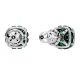Brincos stud Birthstone Lapidação quadrada Maio Verde Lacado a ródio