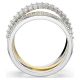 Anel Swarovski Hyperbola Combinação de lapidações Branco Acabamento de combinação de metais 50