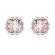 Brincos Swarovski stud Birthstone Lapidação quadrada Junho Rosa Lacado a ródio
