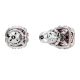 Brincos Swarovski stud Birthstone Lapidação quadrada Junho Rosa Lacado a ródio