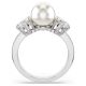 Anel Swarovski Matrix Crystal Pearl Lapidação redonda Branco Lacado a ródio 60