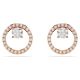 Brincos Swarovski stud Constella Lapidação redonda Branco Lacado a rosa dourado
