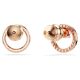 Brincos Swarovski stud Constella Lapidação redonda Branco Lacado a rosa dourado