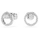 Brincos Swarovski stud Constella Lapidação redonda Branco Lacado a ródio