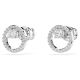 Brincos Swarovski stud Constella Lapidação redonda Branco Lacado a ródio