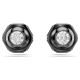 Brincos Swarovski stud Numina Lapidação redonda Branco Lacada a ródio