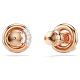 Brincos Swarovski stud Dextera Lapidação redonda Branco Lacado a rosa dourado