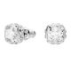 Brincos Swarovski stud Birthstone Lapidação quadrada Abril Branco Lacado a ródio
