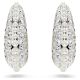 Brincos Swarovski compridos Sublima Crystal Pearl Lapidação redonda Branco Lacado a ródio