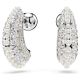 Brincos Swarovski compridos Sublima Crystal Pearl Lapidação redonda Branco Lacado a ródio