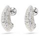 Brincos Swarovski compridos Sublima Crystal Pearl Lapidação redonda Branco Lacado a ródio