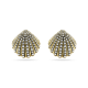 Brincos Swarovski stud Idyllia Concha Branco Lacado a dourado