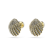Brincos Swarovski stud Idyllia Concha Branco Lacado a dourado