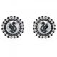 Brincos stud Swarovski Swan Cisne Cinzento Lacada a ródio