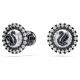 Brincos stud Swarovski Swan Cisne Cinzento Lacada a ródio