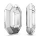Brincos Swarovski argola Lucent Modelo octagonal Pequenas Brancos