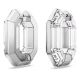 Brincos Swarovski argola Lucent Modelo octagonal Pequenas Brancos