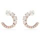 Brincos Swarovski argola Matrix Crystal Pearl Lapidação redonda Brancos Lacado a rosa dourado