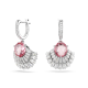 Brincos compridos Swarovski Idyllia Concha Rosa Lacado a ródio