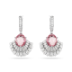 Brincos compridos Swarovski Idyllia Concha Rosa Lacado a ródio