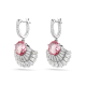 Brincos compridos Swarovski Idyllia Concha Rosa Lacado a ródio