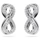 Brincos Swarovski Stud Hyperbola Infinity Branco Lacado a Ródio