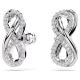 Brincos Swarovski Stud Hyperbola Infinity Branco Lacado a Ródio