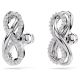 Brincos Swarovski Stud Hyperbola Infinity Branco Lacado a Ródio