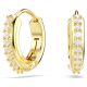 Brincos argola Swarovski Matrix Lapidação redonda Brancos Lacado a dourado