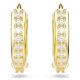 Brincos argola Swarovski Matrix Lapidação redonda Brancos Lacado a dourado