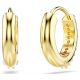 Brincos argola Swarovski Matrix Lapidação redonda Brancos Lacado a dourado