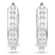 Brincos argola Swarovski Matrix Lapidação redonda Brancos Lacado a ródio